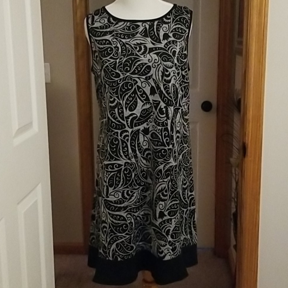 Glamour NWOT black & gray sleeveless dress with jacket